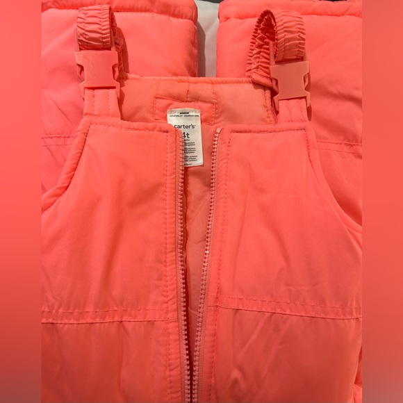 Carter’s pink/peach snow overall pants. Sz 4T - Picture 10 of 11
